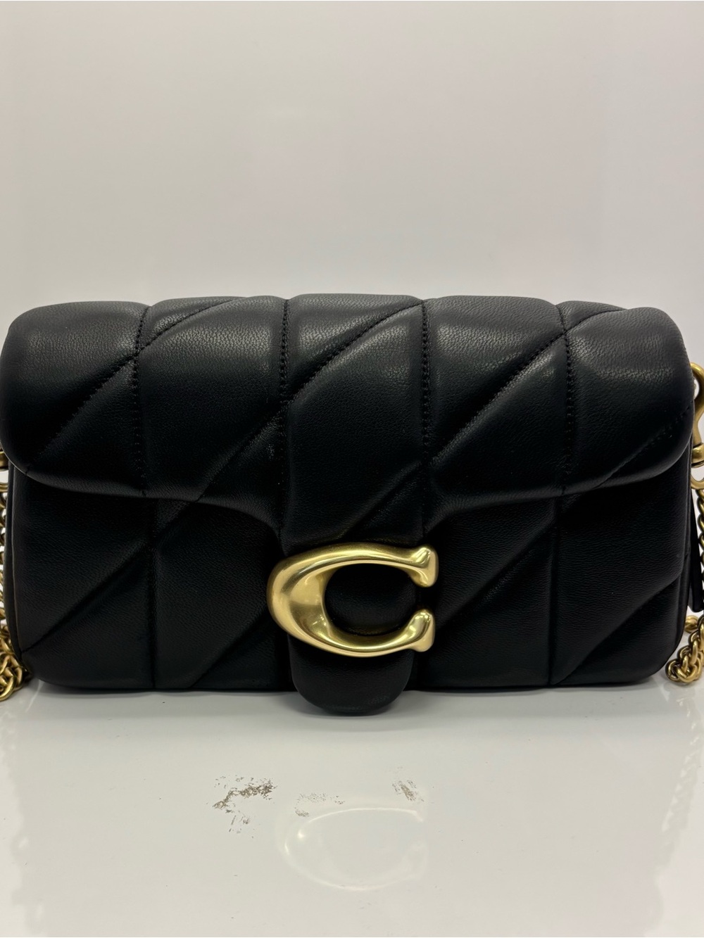 Coach black leather quilted Tabby bag